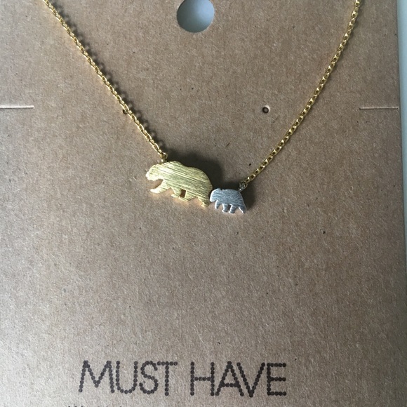 mama bear baby bear necklace